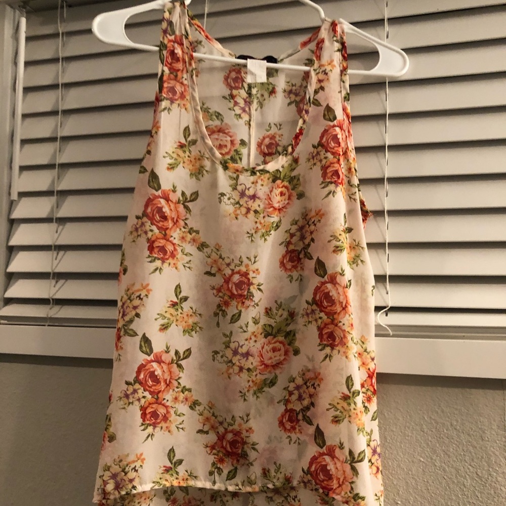 Floral long tank top